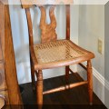 F67. Caned seat side chair with bird's eye maple back. (One of a pair.) 